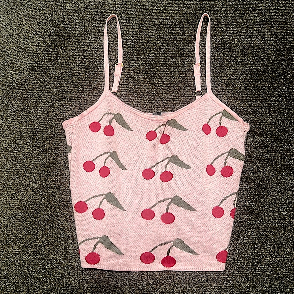 Pink Cherry Crop Tank Top